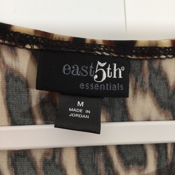 East 5th Animal Print Short Sleeve Blouse - Picture 4 of 5